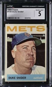 1964 TOPPS #155 DUKE SNIDER CGC 5 EXCELLENT METS 3098 - Picture 1 of 2