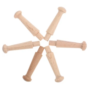 6 Stück Holz Kleiderhaken Wand Hutablage Haken Bad Handtuch Aufhängen - Bild 1 von 12
