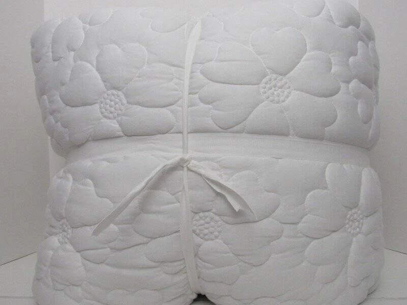 Edredón Jersey Floral Pottery Barn Teen Odessa, Completo Queen Blanco Nuevo Foto 1 de 4