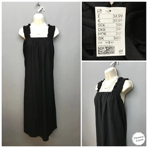 NEW H&M Black Sleeveless Trapeze Dress Small RRP £34.99 Stretch - Picture 1 of 12