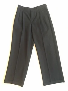Boy's black twill, pleat-front pants, size 10 - Picture 1 of 2