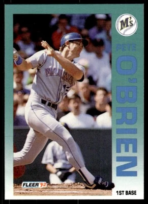 1992 Fleer Baseball Card Pete O'Brien Seattle Mariners #289 - Image 1 of 2