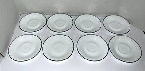 Set Of 8 Corelle by Corning Callaway Ivy Swirl 6 1/4" Saucers Green Rim EUC - Bild 1 von 5