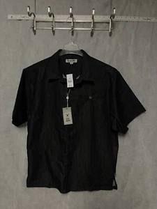 NWT Stacy Adams Shirt Men Size XL Black Metallic Chambray Denim Button Up Casual - Picture 1 of 10