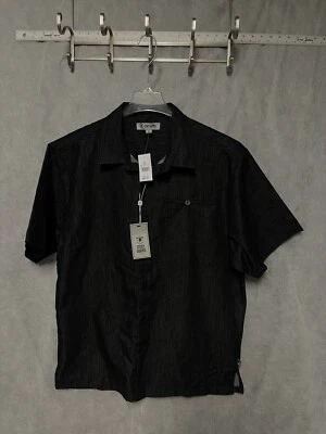 NWT Stacy Adams Shirt Men Size XL Black Metallic Chambray Denim Button Up Casual - Image 1 of 4