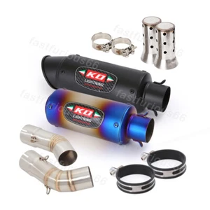 Left Right Exhaust System Mid Link Pipe 51mm Mufflers For Ducati 848 1098 1198 - Picture 1 of 14