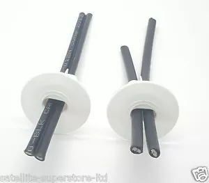 4 x weiße Doppel-Koax-Flinte & RG6 Kabeltülle/ordentliches Loch TV für Sky/Freesat - Bild 1 von 8