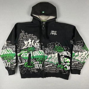 Y2K Ecko Unltd. Sudadera con capucha para hombre XXL AOP graffiti cremallera completa desgastada ropa de calle - Imagen 1 de 14