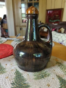 Antique Brush McCoy Onyx Glossy Brown 10" Musical Jug Beautiful - Picture 1 of 14