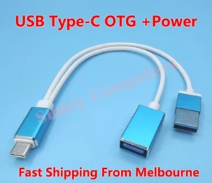 New Type-C to USB Female OTG Adapter Cable w/ Power For Huawei P30 Pro Cord Lead - Bild 1 von 4