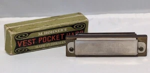 Harmonica M. Hohner Vest Pocket Harp Key G w/Box Vintage Germany - Picture 1 of 7