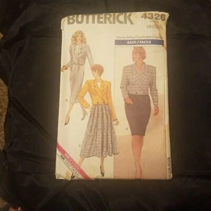 FALDA CHAQUETA DE COLECCIÓN BUTTERICK MISSES PATRÓN SIN CORTAR 4326 - Imagen 1 de 4
