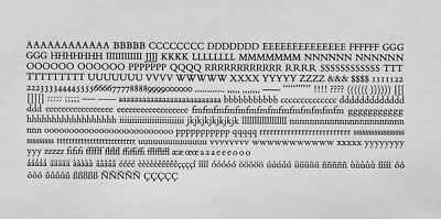 PATRICK REAGH TYPE New Letterpress type - 12 Point Bembo With Spanish, German And French Accents.