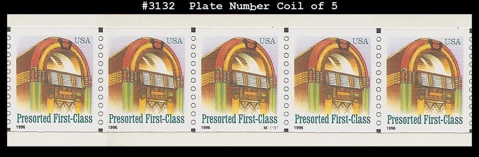 USA3 #3132 MNH PNC5 Pl #M11111 Juke Box s/a - Image 1 of 1