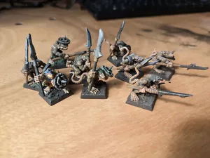 9 Old Style Skaven Clanrats Spear and Shield, PAINTED, Warhammer WFB - Picture 1 of 4