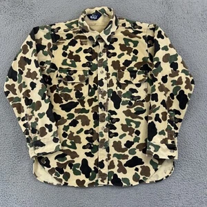 Vintage Woolrich Shirt Mens Large Duck Camo Chamois Hunting Frog Skin 80s USA - Picture 1 of 10
