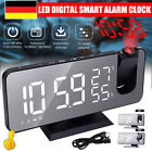 LED FM Alarm Clock Radio with Projection Digital Dimmable Table Clock Dual Alarm USB Alarm Clock