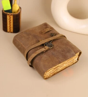 vintage Leather Sketchbook Notebook Diary  Writing Journal fathers day gift - Image 1 of 4