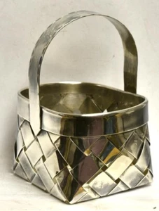 Vintage Cartier France Woven Sterling Silver Basket - Very Collectible Cartier - Picture 1 of 9