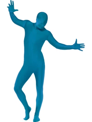 Mens Ladies Second Skin Suit Full Body Black Lycra Fancy Dress Costume Outfit - Image 1 of 4