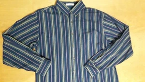 Camisa para hombre con botones azul flecha a rayas manga larga talla L - Imagen 1 de 5