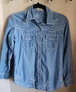 Vintage Rose Best Quality Embroidered Ladies Western Shirt Size 36/medium - Picture 1 of 3