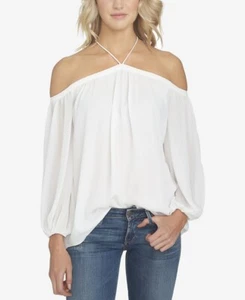 1.State Women's Off-The-Shoulder Halter Neck Blouse Cloud Size L - Picture 1 of 1
