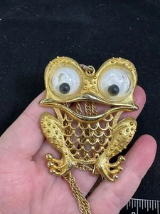 Collar 24"" con Happy Frog 2,5x2"" Colgante Google Eyes JJ Vintage M-6657 - Imagen 1 de 4