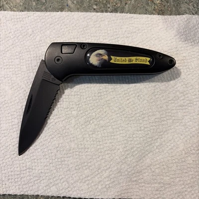 Nuevo Cuchillo Plegable Negro Top Lock 11 De Colección Raro Edición United We Stand Alemania Foto 1 de 4