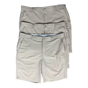 FJ FootJoy Shorts Lot 3 Pair Sz 40 Chino Walking Golf Stretch Flat Front Khaki - Picture 1 of 13