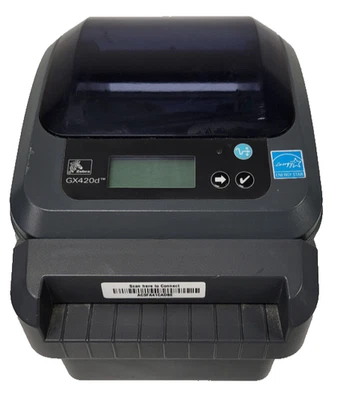 Zebra GX420D Thermal Label LCD  Printer Bluetooth USB Cutter Power Adapter - Image 1 of 4