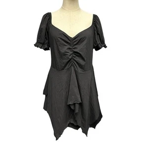 Mini Vestido Dolls Kill Talla XXL Estado de ánimo actual Asimétrico Volantes Negro Sweetheart - Imagen 1 de 6