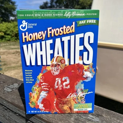 Vintage 1997 Unopened Frosted Wheaties Signed LeRoy Neiman NFL Ronnie Lott Box - Image 1 of 4