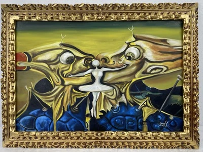 Salvador Dalí Óleo Sobre Lienzo (Hecho a Mano) Firmado y Estampado Enmarcado Foto 1 de 4