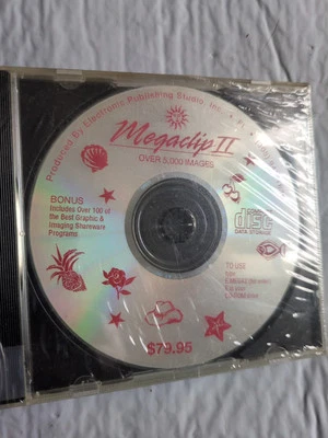MegaClip II Art 5000+ Images Vintage  Photos PC CD-ROM Sealed NOS New - Image 1 of 4