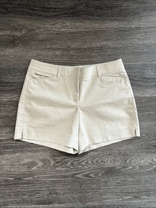 White House Black Market khaki elegante Shorts Größe 6 - Bild 1 von 5