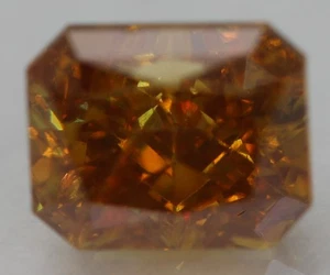 Zertifikat 0,71 Karat Fancy Orange VVS1 strahlender natürlicher verbesserter Diamant 5,14 x 4,19 mm - Bild 1 von 4