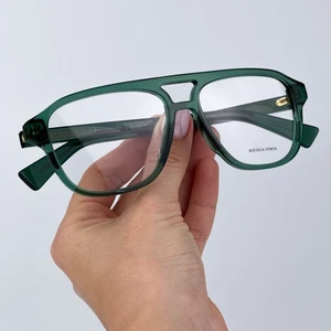 Bottega Veneta Women Eyeglasses Green Demo Pilot BV1294O 003 BRAND NEW - Picture 1 of 14