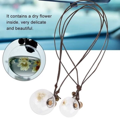 Botella de perfume vacía colgante de coche con flor colgante ambientador fragancia automática Foto 1 de 4