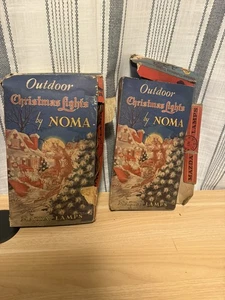 RARE Vtg 1940s Outdoor Christmas Lights by Nome Original Box Multi Color Works - Picture 1 of 6