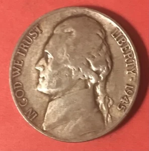 1945-P Silver Jefferson Wartime Nickel “Best Value On EBay” FAST FREE SHIPPING - Picture 1 of 2