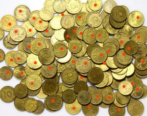 Drittes Reich - 100 Stück Münzen 5 und 10 Reichspfennig 1937-1939 - Konvolut LOT - Bild 1 von 2