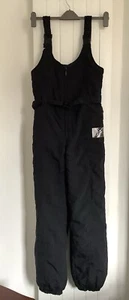 Vintage C&A Rodeo Black Ski Salopettes Snow Pants - To Fit Height 170cm - Picture 1 of 5