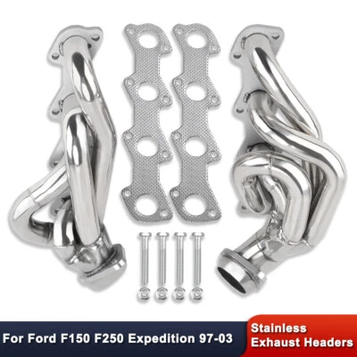 For Ford F150 Expedition 5.4L 1997-2003 Polished Stainless Steel Exhaust Header - Image 1 of 4