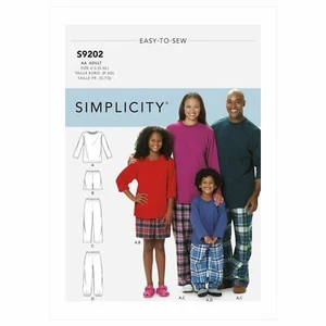 Simplicity SEWING PATTERN S9202 Childs Or Adults Loungewear Top,Shorts,Trousers - Picture 1 of 3