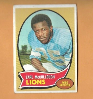1970 Topps Vintage Football NFL Card-Fair Cond. EARL MCCULLOUCH, Lions #195 - Image 1 of 2