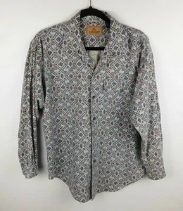 VTG 80/90s Lizwear Western Style Flower Geometric Print Shirt Unisex Sz M - Picture 1 of 5