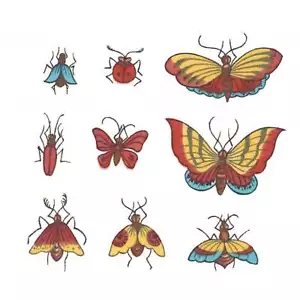 Calcomanías de cerámica sobreesmaltadas Butterfly Ladybug Fly Bugs - Imagen 1 de 1