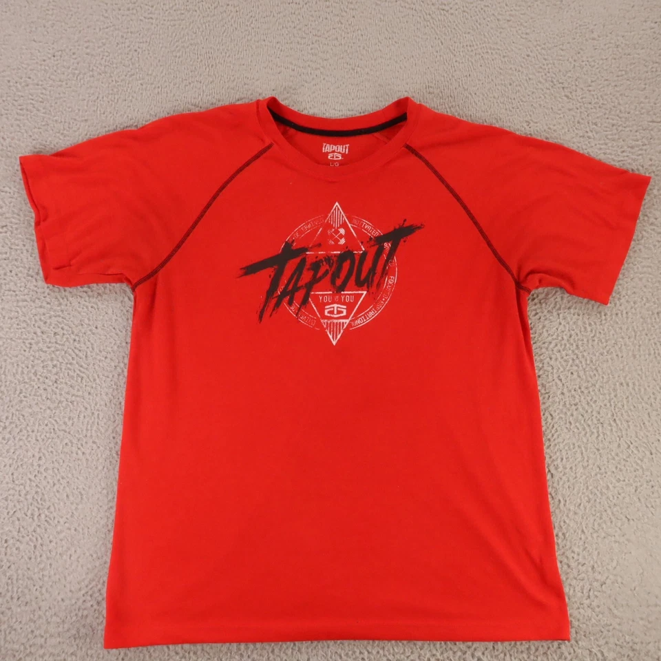 Camisa Tapout Para Hombre L Roja Manga Corta Logo Gimnasio Entrenamiento Informal Foto 1 de 4