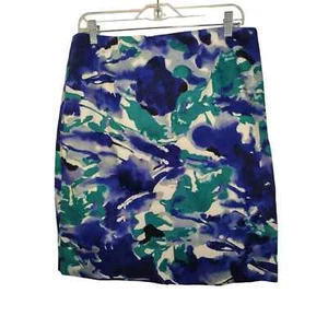 Jones Wear Womens Straight Pencil Skirt Stretch Abstract Print Blue Size 12 - Picture 1 of 4
